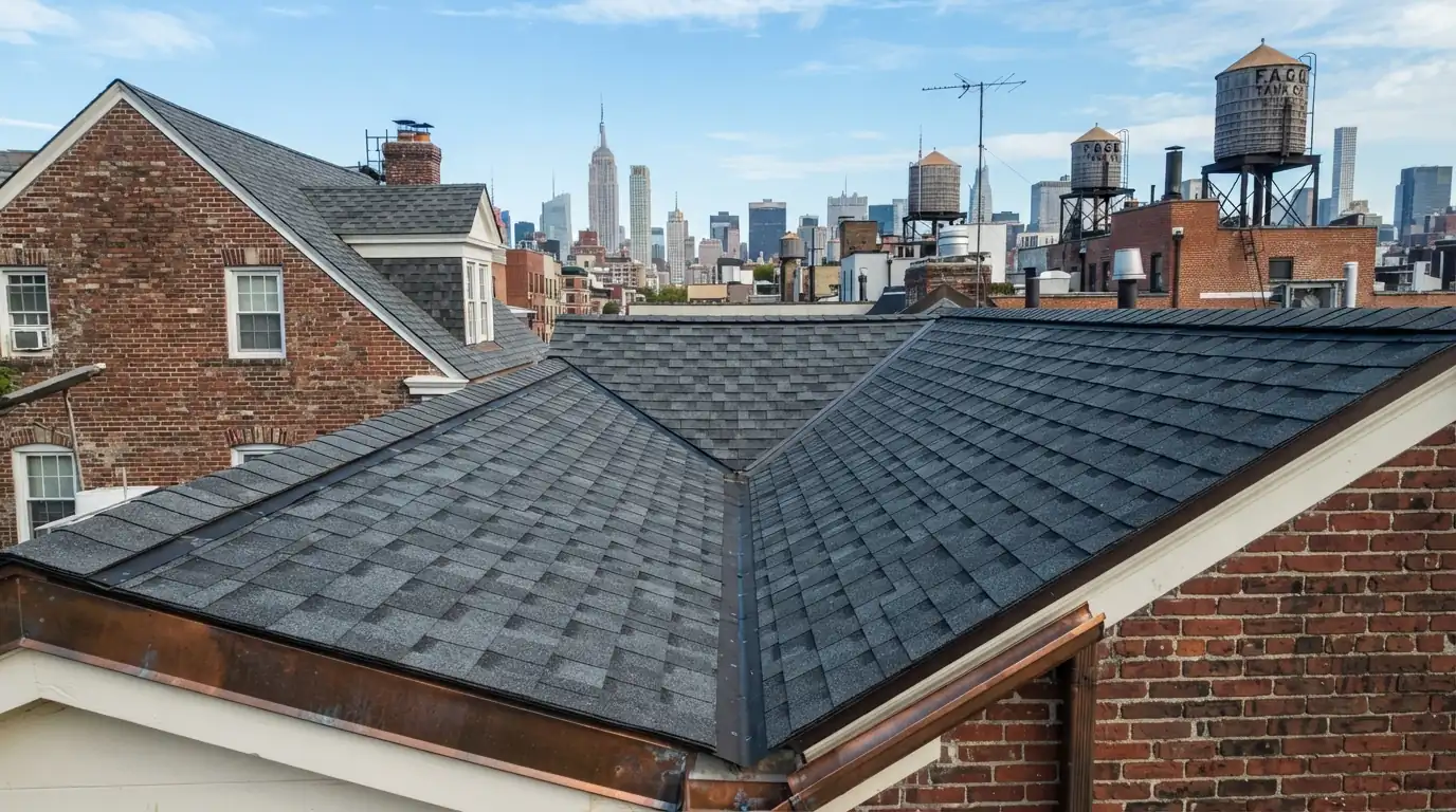 Rebuilt valley on an asphalt shingle roof