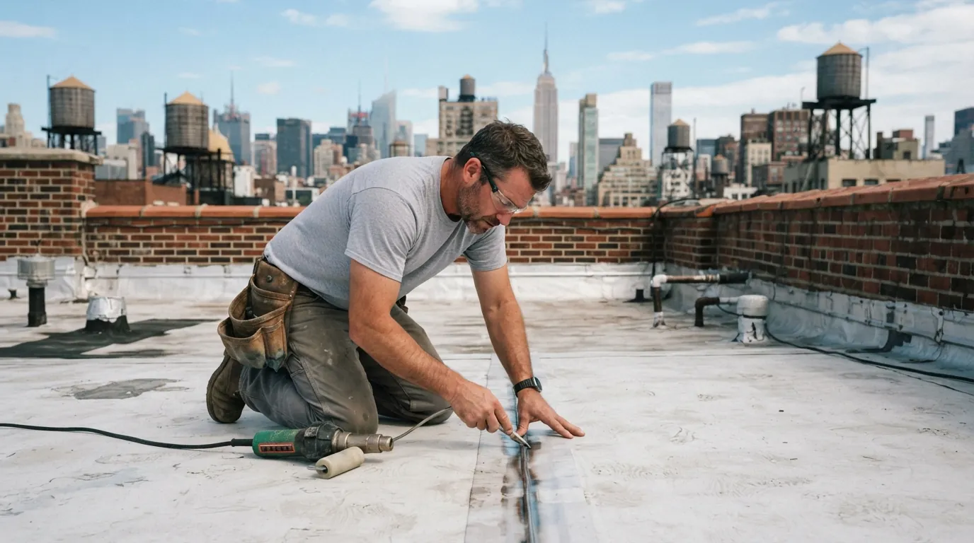 Probing a welded seam on a TPO roof