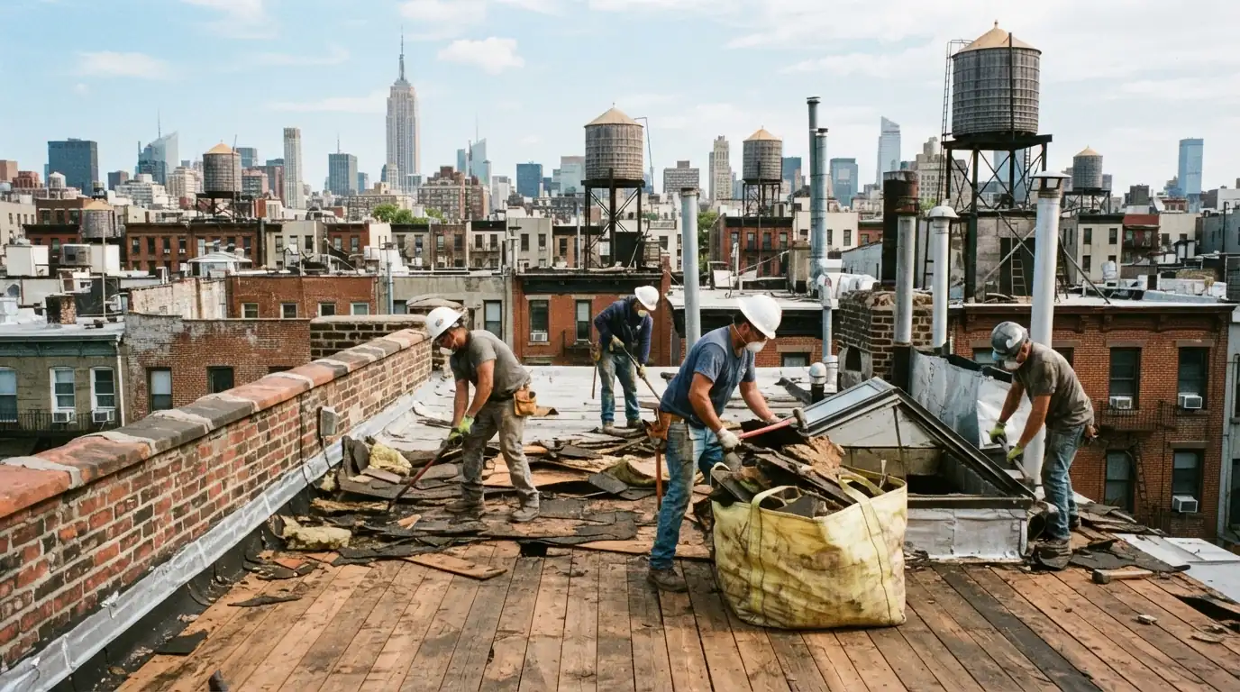 Full roof tear-off down to the deck