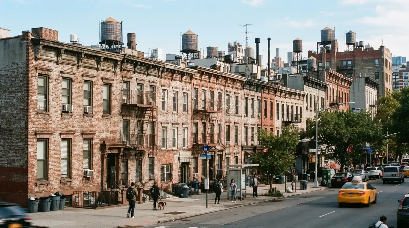 Street-facing parapets on low-rise apartment buildings