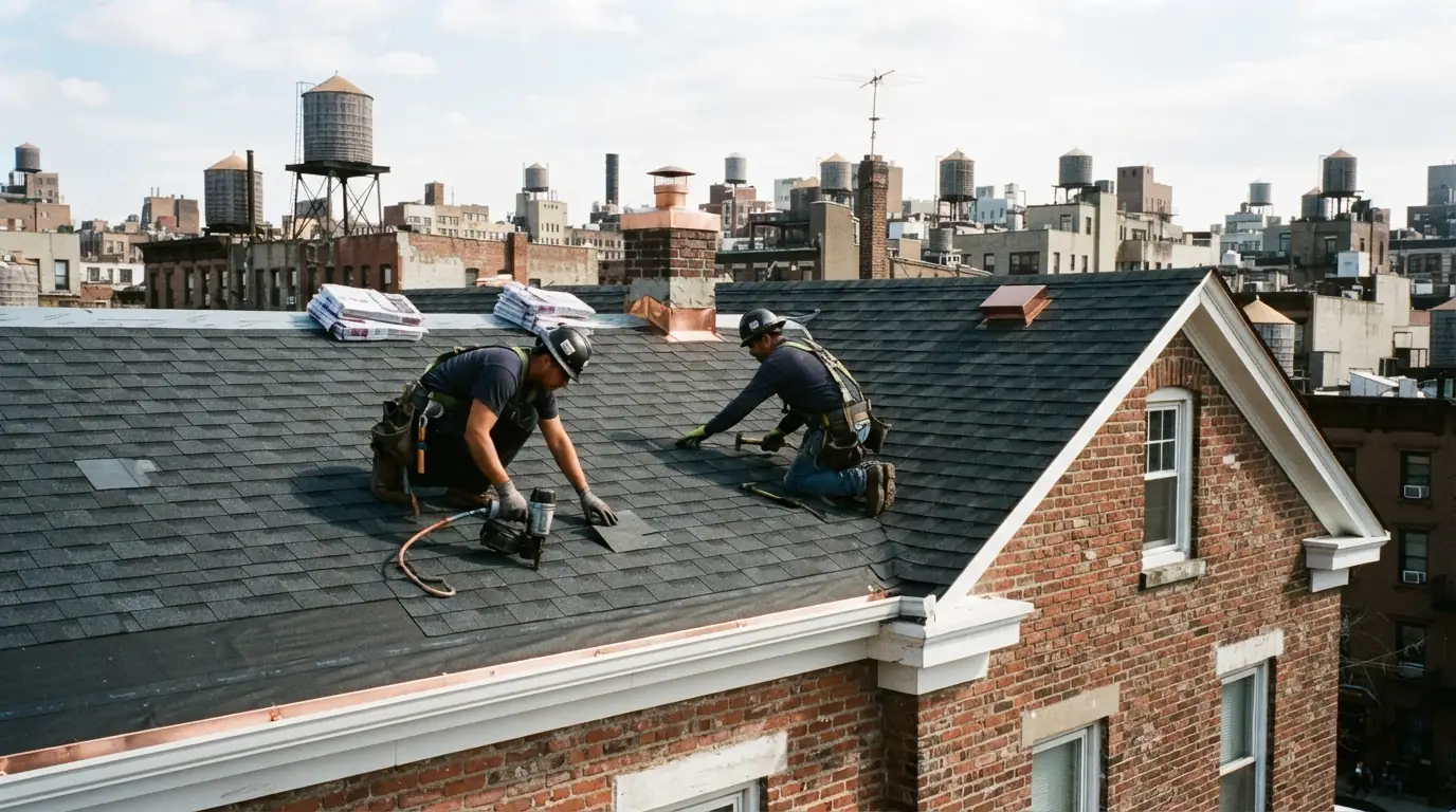 New shingles over ice barrier at the eaves