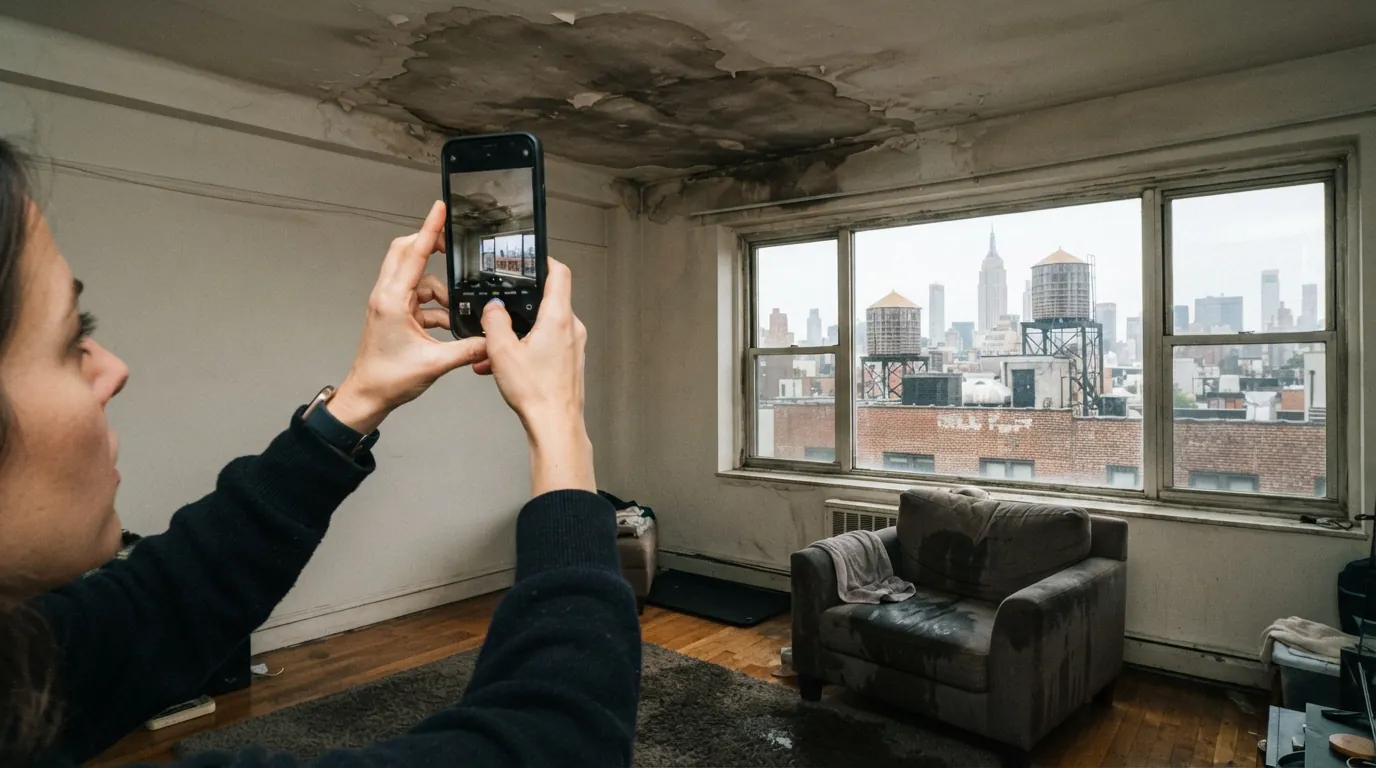 Photographing leak damage for insurance