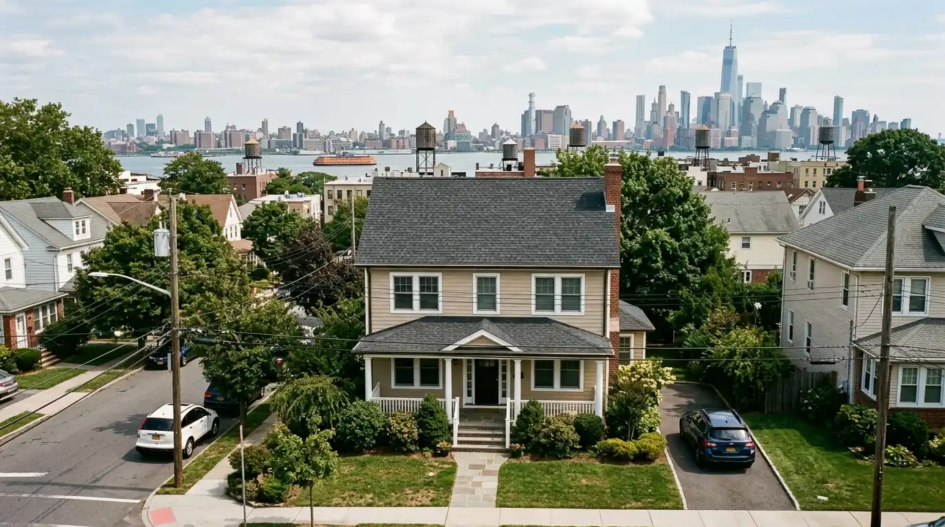 Staten Island house with a new shingle roof